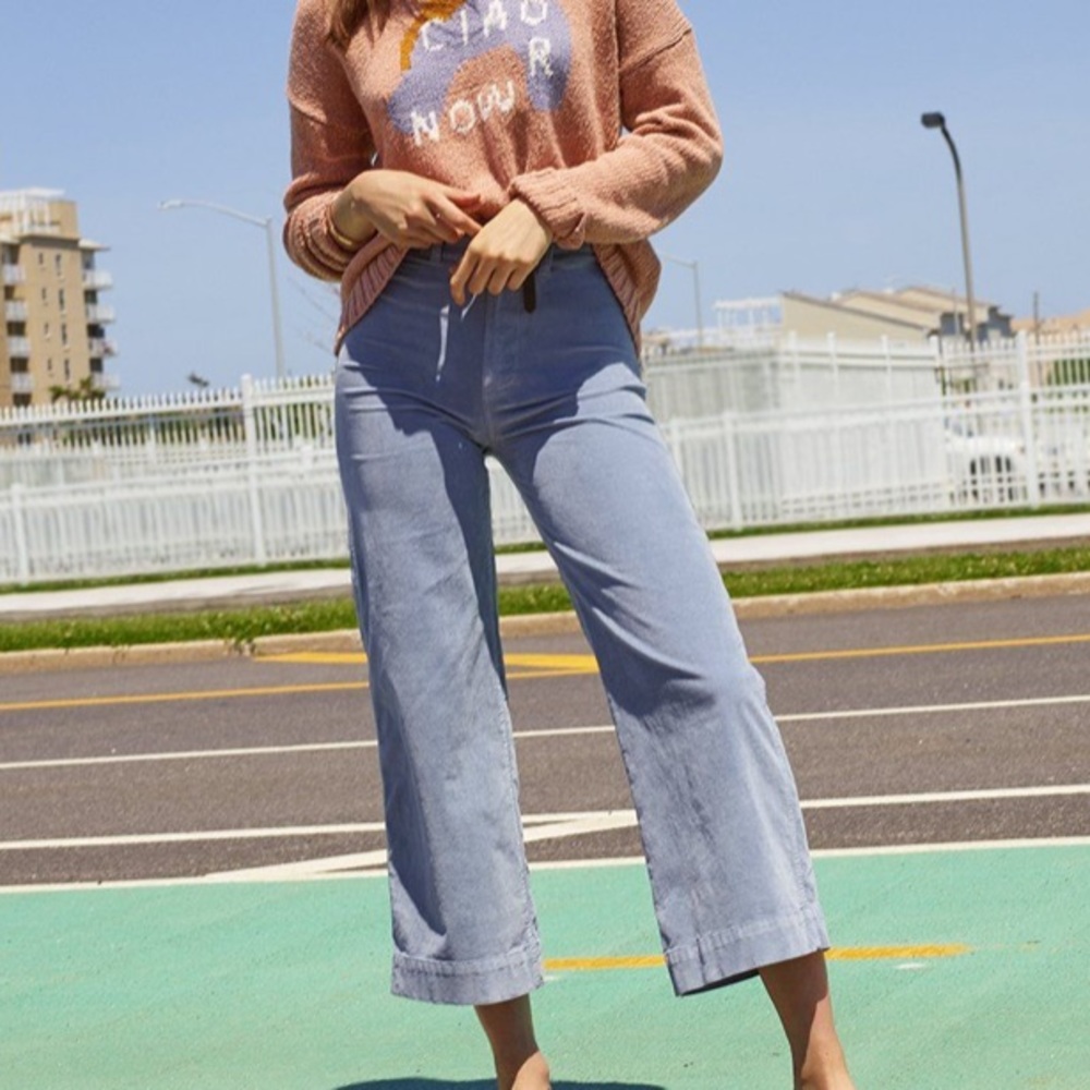 Madewell Emmett wide-leg crop pants in velveteen